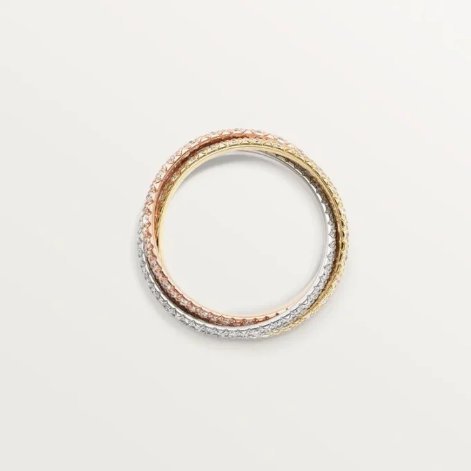 Anillo Trinity, modelo pequeño, pavé