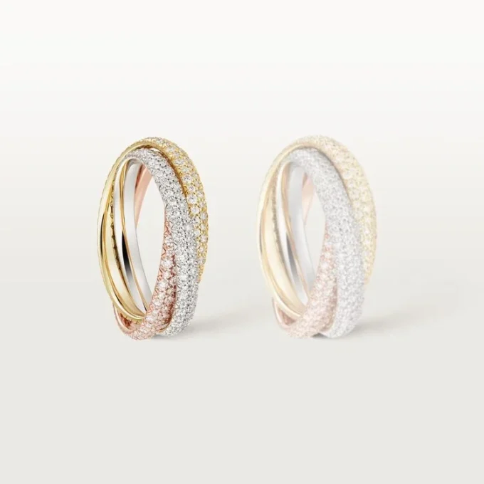 Anillo Trinity, modelo pequeño, pavé