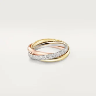 Anillo Trinity, modelo pequeño, semipavé