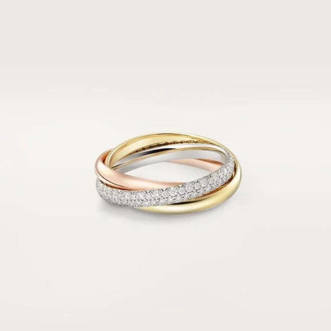 Anillo Trinity, modelo pequeño, semipavé