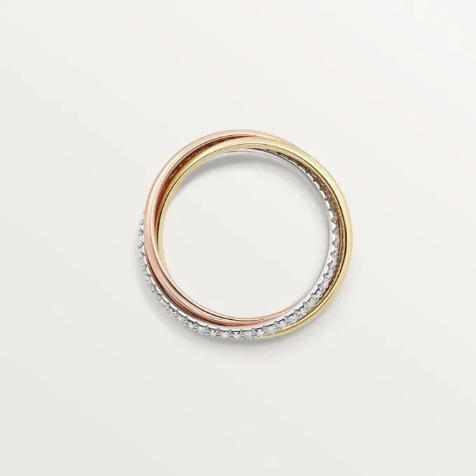 Anillo Trinity, modelo pequeño, semipavé