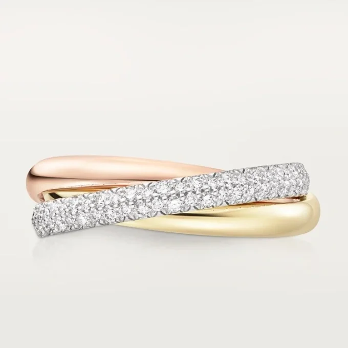 Anillo Trinity, modelo pequeño, semipavé