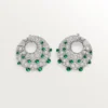 Aretes de aro Le Voyage Recommence, esmeraldas, pavé