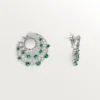 Aretes de aro Le Voyage Recommence, esmeraldas, pavé