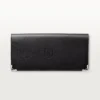 Billetera internacional con fuelles, Must de Cartier – Piel de becerro negra, acabado en acero inoxidable – Cartier Billetera internacional con fuelles, Must de Cartier – Piel de becerro negra, acabado en acero inoxidable – Cartier