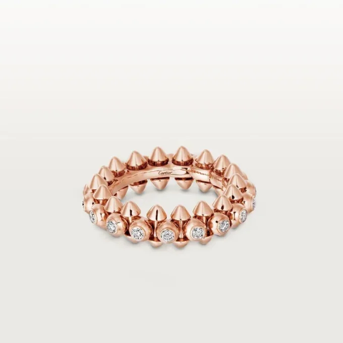 Clash De Cartier – Anillo con pavé de diamantes en oro rosa | Cartier Us
