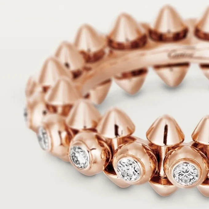 Clash De Cartier – Anillo con pavé de diamantes en oro rosa | Cartier Us