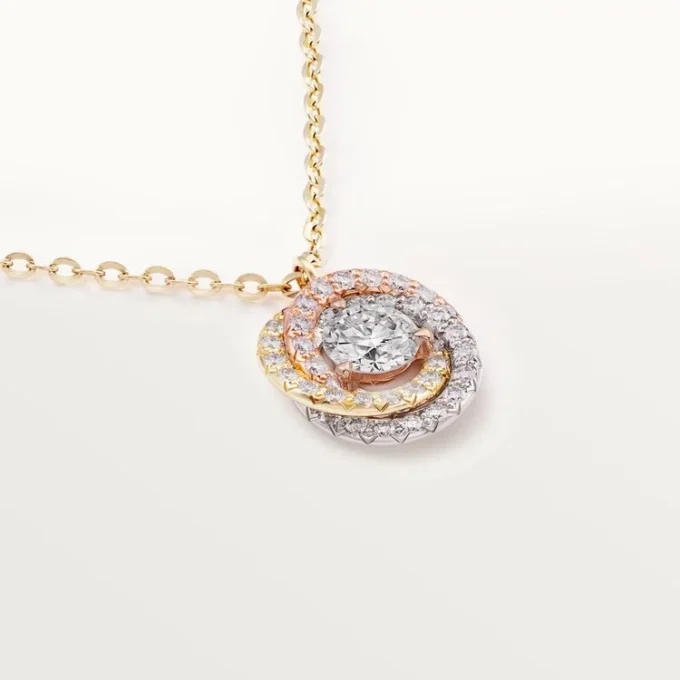 Colgante Trinity, 1 diamante, pavé