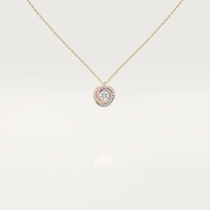 Colgante Trinity, 1 diamante, pavé