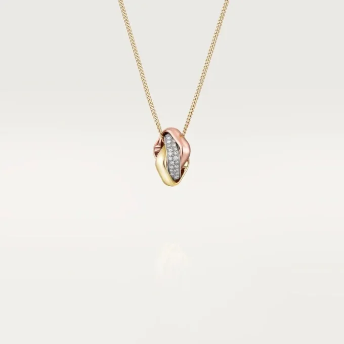 Colgante Trinity, forma cojín, medio pavé