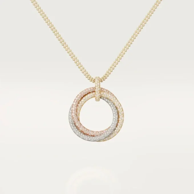 Colgante Trinity, modelo grande, pavé