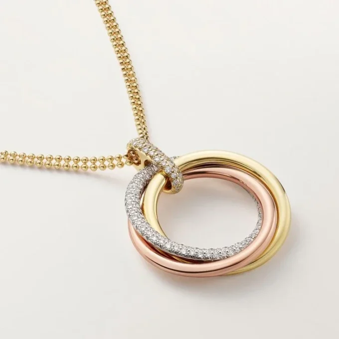 Colgante Trinity, modelo grande, semipavé