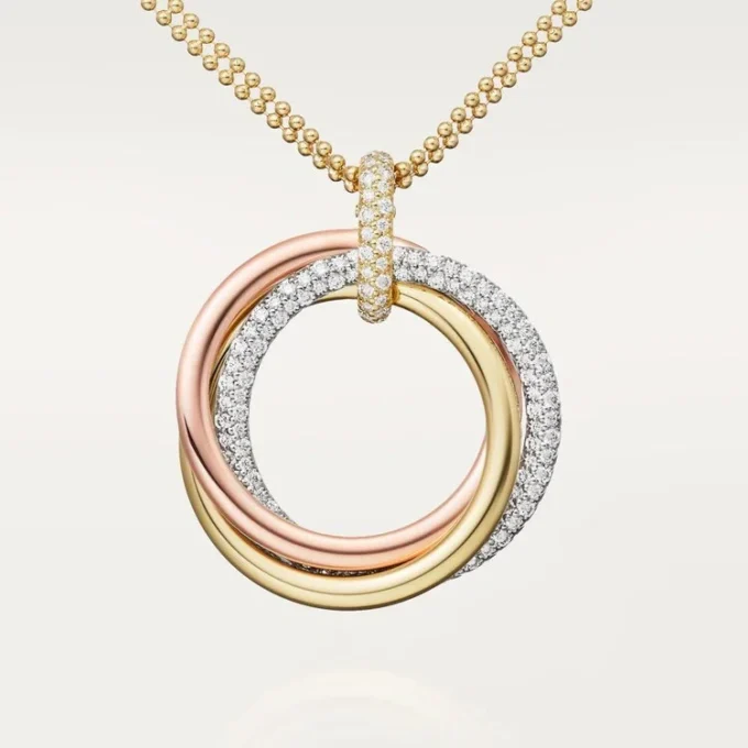 Colgante Trinity, modelo grande, semipavé
