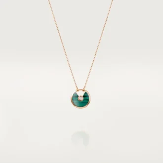 Collar Amulette De Cartier, modelo pequeño – Oro rosa, malaquita, diamante – Cartier