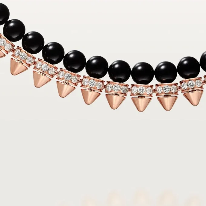 Collar Clash De Cartier, flexible, ónix, modelo extragrande, diamantes