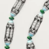 Collar de alta joyería – Oro blanco, calcedonia, skarn, turquesa, laca negra, diamantes – Cartier