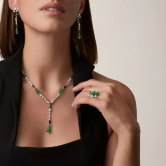 Collar En Equilibre, esmeralda, pavé