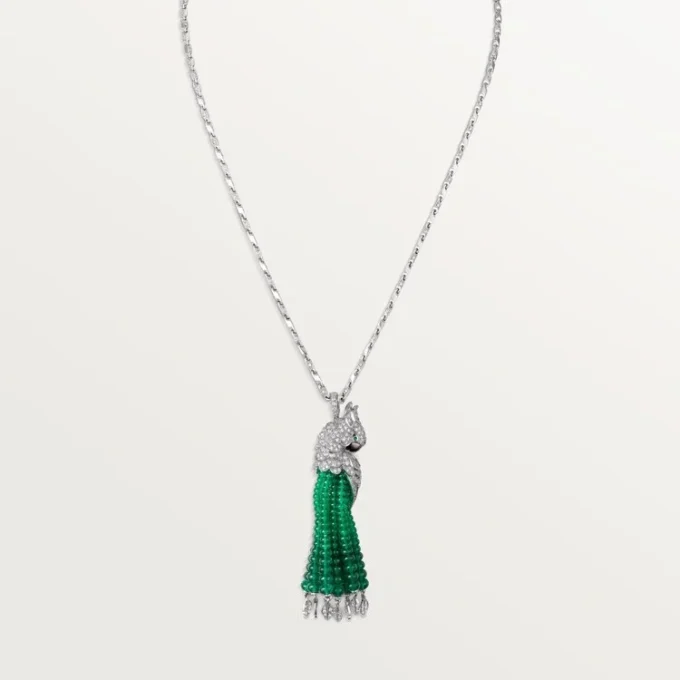 Collar Faune Et Flore De Cartier, cuentas de esmeralda, pavé