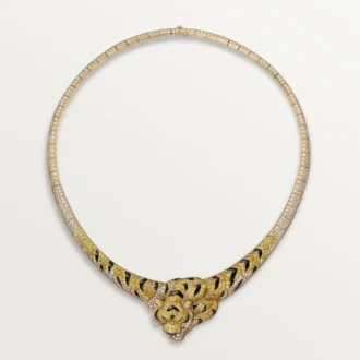 Collar Faune Et Flore De Cartier, diamantes amarillos, naranjas y marrones, pavé