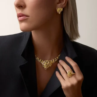 Collar Faune Et Flore De Cartier, diamantes amarillos, naranjas y marrones, pavé