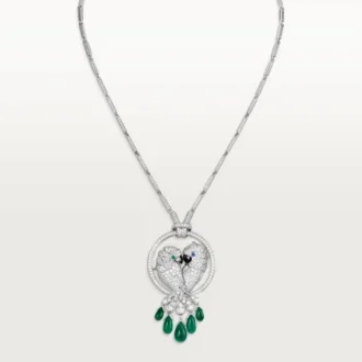 Collar Faune Et Flore De Cartier, gotas de esmeralda, pavé