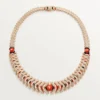 Collar Geometrie & Contrastes, coral, pavé