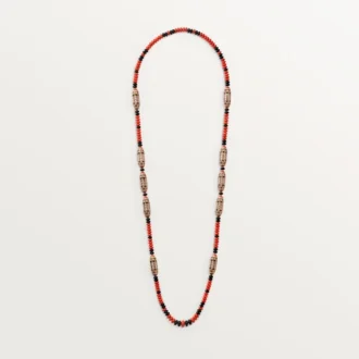 Collar Geometrie & Contrastes, coral, pavé