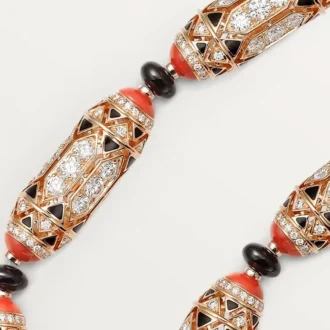 Collar Geometrie & Contrastes, coral, pavé