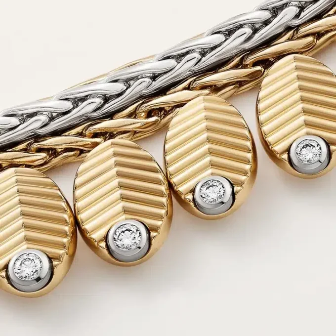 Collar Grain De Café, diamantes