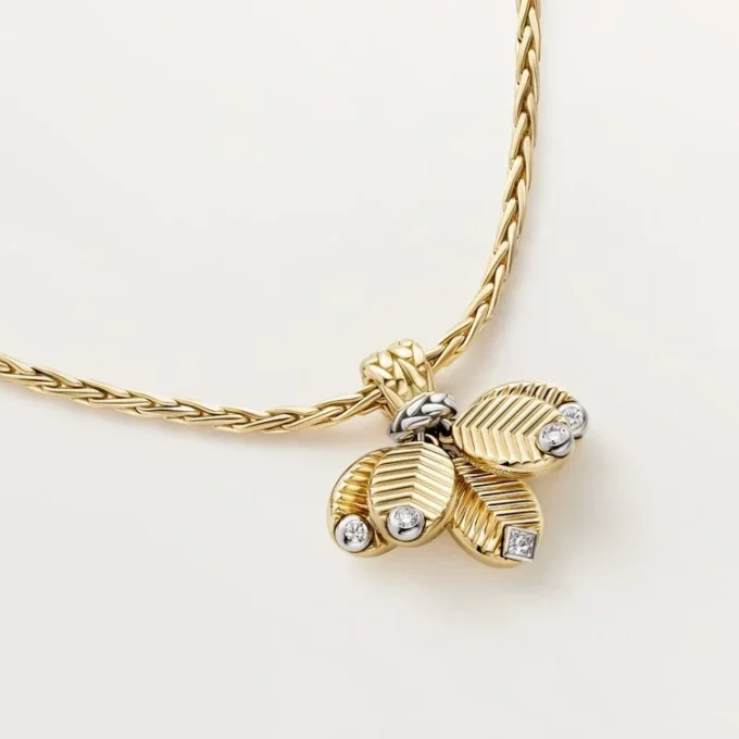 Collar Grain De Café, diamantes