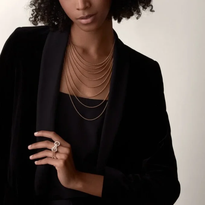 Collar largo Agrafe, semipavé