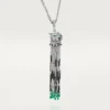 Collar largo Panthere de Cartier, esmeralda, multiuso, modelo grande, pavé