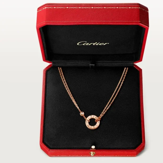 Collar Love, 2 diamantes – Oro rosa, Diamantes – Cartier