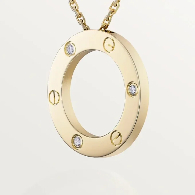 Collar Love, 3 diamantes – Oro amarillo, Diamantes – Cartier