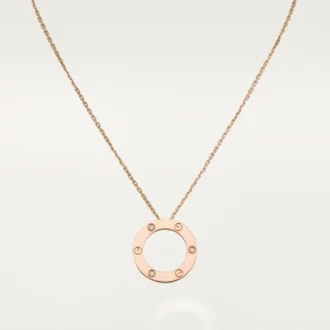 Collar Love, 3 diamantes – Oro rosa, Diamantes – Cartier