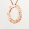 Collar Love, 3 diamantes – Oro rosa, Diamantes – Cartier