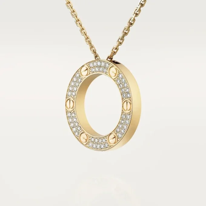 Collar Love, pavé de diamantes – Oro amarillo, diamantes – Cartier