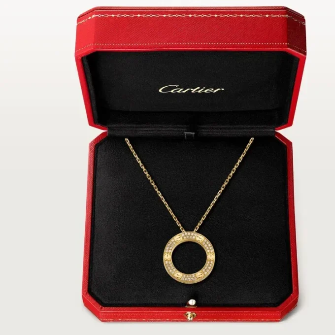Collar Love, pavé de diamantes – Oro amarillo, diamantes – Cartier