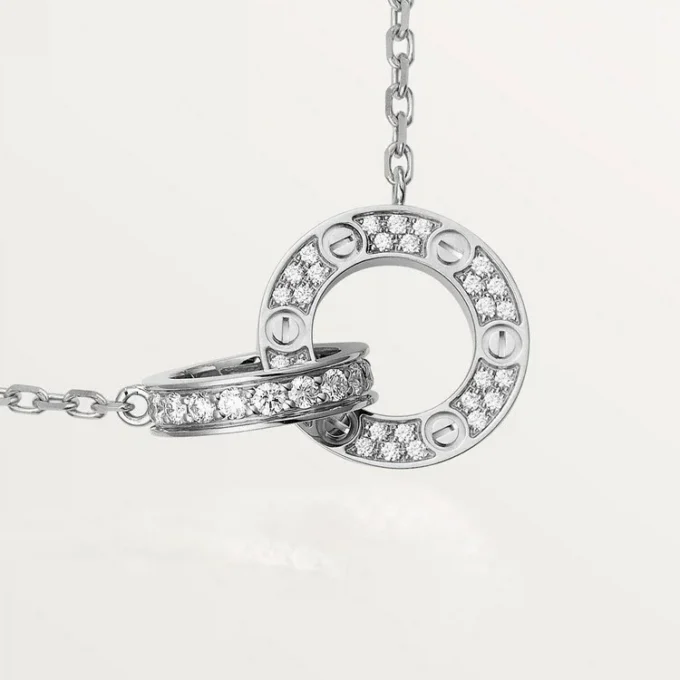 Collar Love, pavé de diamantes – Oro blanco, diamantes – Cartier