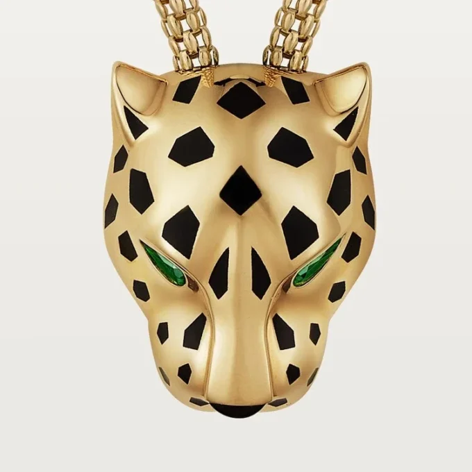 Collar Panthere de Cartier – Oro amarillo, laca, diamantes, granate tsavorita, ónix – Cartier