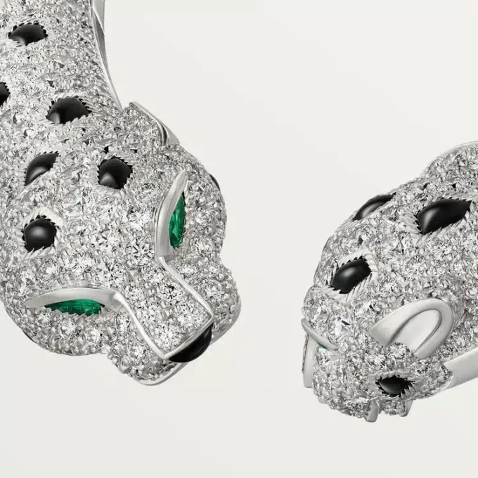 Collar Torque Panthere De Cartier, articulado, con pavé