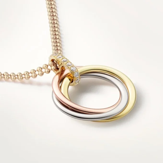 Collar Trinity con cadena de diamantes en oro tricolor | Cartier Us