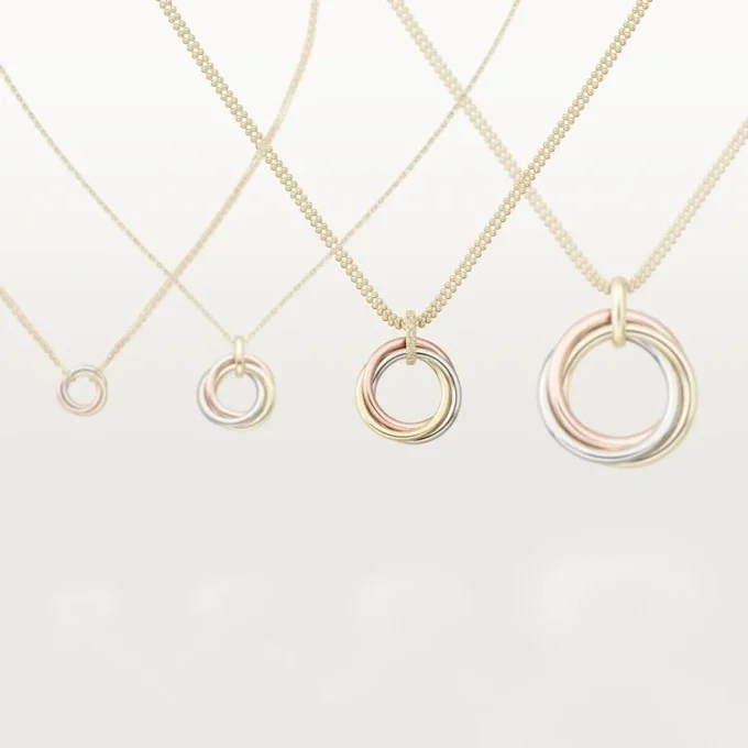 Collar Trinity con cadena de diamantes en oro tricolor | Cartier Us