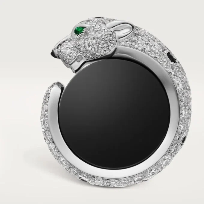 Gemelos Panthere De Cartier – Oro blanco rodiado, diamantes, esmeraldas, ónix – Cartier Gemelos Panthere De Cartier – Oro blanco rodiado, diamantes, esmeraldas, ónix – Cartier