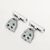 Gemelos Panthere De Cartier – Oro blanco rodiado, diamantes, esmeraldas, ónix – Cartier Gemelos Panthere De Cartier – Oro blanco rodiado, diamantes, esmeraldas, ónix – Cartier