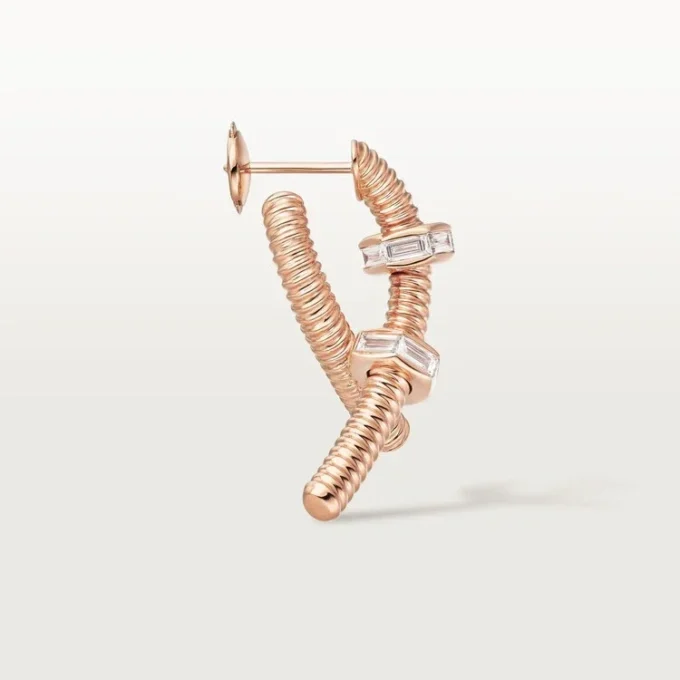Pendiente izquierdo Ecrou De Cartier – Oro rosa, diamantes – Cartier Pendiente izquierdo Ecrou De Cartier – Oro rosa, diamantes – Cartier