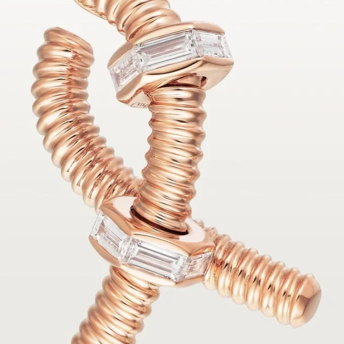 Pendiente izquierdo Ecrou De Cartier – Oro rosa, diamantes – Cartier Pendiente izquierdo Ecrou De Cartier – Oro rosa, diamantes – Cartier