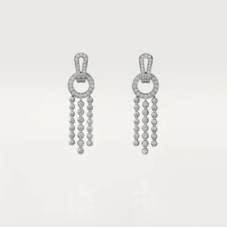 Pendientes Agrafe, diamantes de talla brillante, pavé