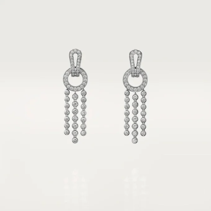 Pendientes Agrafe, diamantes de talla brillante, pavé