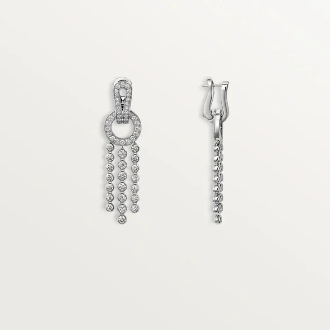 Pendientes Agrafe, diamantes de talla brillante, pavé